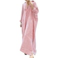 thumbnail image 1 of IROINNID Dress Shirt for Women Full-Length Strapless Cotton Stripe Lapel Loose Irregular Cardigan Dress ,Red, 1 of 8
