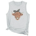 thumbnail image 1 of IROINNID Fashion Large Size Female Round Neck Sleeveless Print Bull Head Loose T-shirt Tank Top Large Vest Spring Saving Sale, 1 of 4