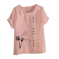 thumbnail image 1 of IROINNID Fashion Women Summer Cozy Print Round-Neck T-Shirt Short Sleeve Casual Blouse Spring, 1 of 5