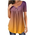 thumbnail image 1 of IROINNID Fashion Women Summer Gradient Classic Loose Print Round-Neck T-Shirt Short Sleeve Casual Blouse Spring Saving Sale, 1 of 6