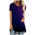 thumbnail image 1 of IROINNID Fashion Women Summer Gradient Loose Comfy Round-Neck Women T-Shirt Short Sleeve Casual Blouse Spring, 1 of 5