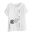 thumbnail image 1 of IROINNID Fashion Women Summer Leisure Loose Print Button Down Comfy Round-Neck T-Shirt Short Sleeve Casual Blouse Spring Saving, 1 of 5