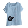 thumbnail image 1 of IROINNID Fashion Women Summer Loose Graphic Print Breathable Round-Neck T-Shirt Short Sleeve Casual Blouse On Sale, 1 of 5