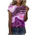 thumbnail image 1 of IROINNID Fashion Women Summer Loose Print Round-Neck T-Shirt Loose Fit Short Sleeve Casual Fashion Blouse Spring Saving Clearance, 1 of 6