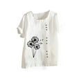 thumbnail image 1 of IROINNID Fashion Women Summer Loose Print Round-Neck T-Shirt Roll Up Cuffed Short Sleeve Casual Blouse Tops, 1 of 3