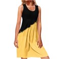 thumbnail image 1 of IROINNID Fit&Flare Dress For Women Sleeveless Round Neckline Casual Color-Blocking d Dress Strapless Contrast Color Dress, 1 of 5