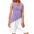 thumbnail image 1 of IROINNID Fit&Flare Dress For Women Sleeveless Round Neckline Casual Color-Blocking d Dress Strapless Contrast Color Dress, 1 of 5