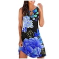 thumbnail image 1 of IROINNID Fit&Flare Dress For Women Sleeveless Round Neckline Sexy Vintage Round Dresses Strapless Print Dress, 1 of 5