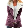 thumbnail image 1 of IROINNID Fleece Jacket for Women Winter Thermal Plush Warm Button Down Thicken Jacket Long Sleeve Outwear Coat,Burgundy, 1 of 6