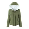 thumbnail image 1 of IROINNID Fleece Jacket for Women Winter Warm Fleece Thicken Coat Versatile Long Sleeve Hooded Plush Thermal Zipper Jacket,Olive Green, 1 of 3