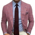 thumbnail image 1 of IROINNID Formal Blazer for Men Business Woolen Jacket Double Breasted Dress Suit Business Jacket,Red, 1 of 8