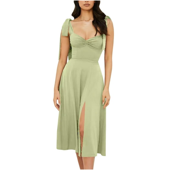 IROINNID Formal Dress for Women Wedding Guest Evening Night Party Dress Elegant Sexy V-neck Sleeveless Color New High Waist Dress,Mint Green