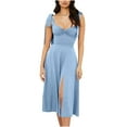 thumbnail image 1 of IROINNID Formal Dress for Women Wedding Guest Evening Night Party Dress Elegant V-neck Sleeveless Color New High Waist Dress,Sky Blue, 1 of 4
