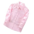 thumbnail image 1 of IROINNID Formal School Unifor Toddler Boys Long Sleeve Blouse Solid Color Gentleman's School Uniform Shirt ,Pink, 1 of 3