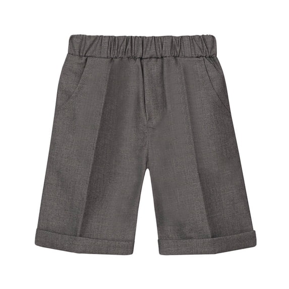 IROINNID Formal School Uniform Toddler Kids Big Boy Cute Solid Color School Uniform Suit Shorts ,Gray
