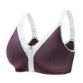 thumbnail image 1 of IROINNID Full Coverage Bra for Women Plus Size Push Up Sexy Front Zipper Wireless Underwear Casual Everyday Bras,Purple, 1 of 3