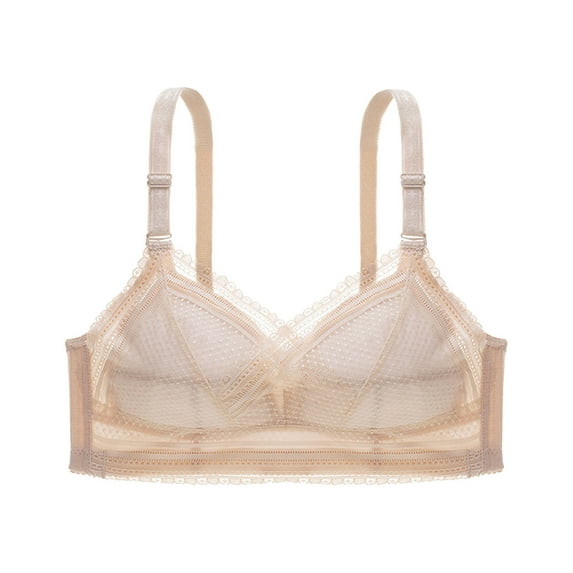 IROINNID Full Coverage Bras For Women Solid Plus Size Lace No Steel Ring Push Up Underwear Vest-Style Sleep Underwear