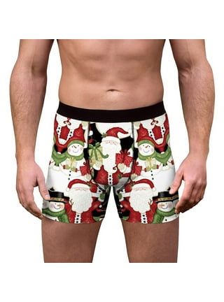 Men's Christmas Briefs, Santa Clause Humorous Boxers Soft Cotton Stretch  Underwear No Ride up Boxer for Men, Funny Boxers Christmas Valentine's  Birthday Gag Gifts Red, Red, One Size : : Clothing, Shoes