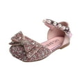 thumbnail image 1 of IROINNID Girl's Dress Shoes Summer Glitter Diamond Bowknot Princess Press Buckle Sandals, Size 15M-7Y, 1 of 4