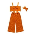 thumbnail image 1 of IROINNID Girl's Stylsih Print Bow Suspender Vest With Long Pants Outfits 3PCS Set, 1 of 9