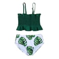 thumbnail image 1 of IROINNID Girls 2PCS Bikini Pleated Split Swimsuit Halter Bathing Suit, 1 of 9