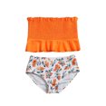 thumbnail image 1 of IROINNID Girls 2PCS Bikini Pleated Split Swimsuit Halter Bathing Suit, 1 of 8