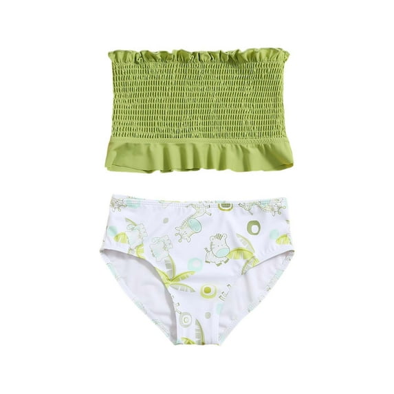 IROINNID Girls 2PCS Bikini Pleated Split Swimsuit Halter Bathing Suit