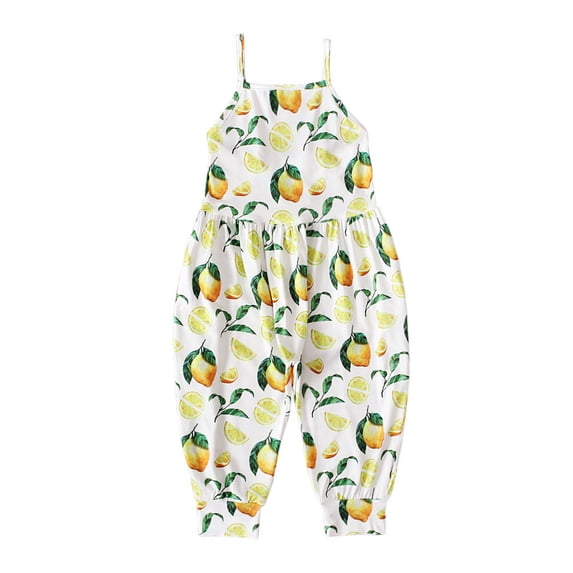 IROINNID Girls' Casual Sleeveless Jumpsuits Spaghetti Strap Loose Romper Long Pants with Pockets