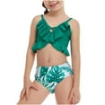 thumbnail image 1 of IROINNID Girls Cute Print Ruffle Split Swimsuit Two-Piece Set Bikini Swimwear, 1 of 7