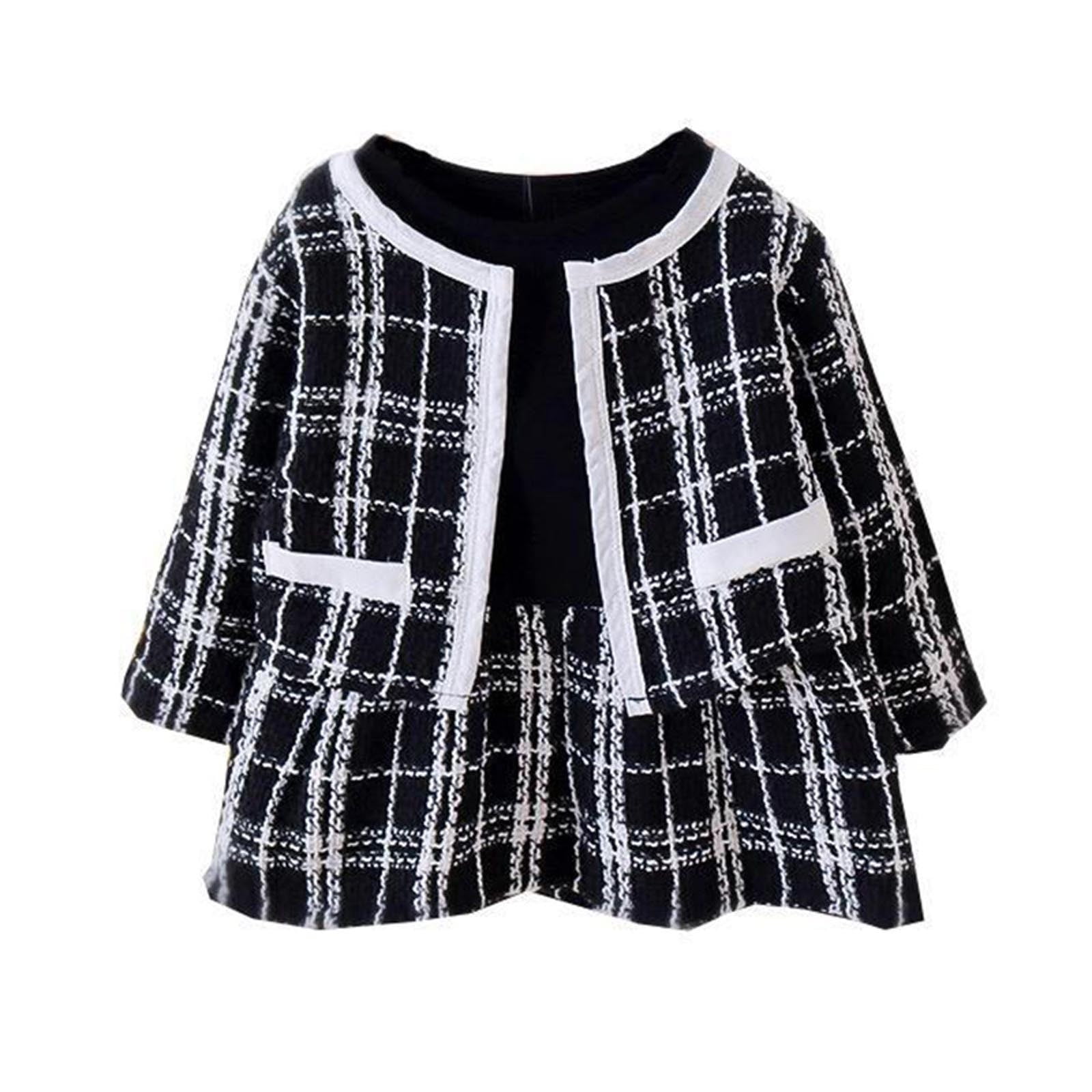 Baby Girl Winter Dress In Black Color With Skirt And Purse