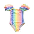 thumbnail image 1 of IROINNID Girls One Piece Swimsuits Toddler Bathing Suit Little Kids Cute Swimwear Quick Dry Striped Ruffle Floral, 1 of 8