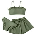 thumbnail image 1 of IROINNID Girls Swimsuit 3 Piece Soild Color Shorts Bikini Swimsuit Beach Bikini Swimsuit Panty Set, 1 of 3