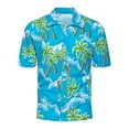 thumbnail image 1 of IROINNID Hawaiian Shirt for Men Hawaiian Print Lapel Short Sleeve Shirt,Green, 1 of 7