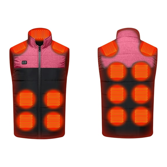 IROINNID Heated Vest for Women Men Outdoor Warm Heated Coat For Riding Skiing Fishing Rechargeable Heated Coat With Pocket Reduced, Battery Not Included,Pink