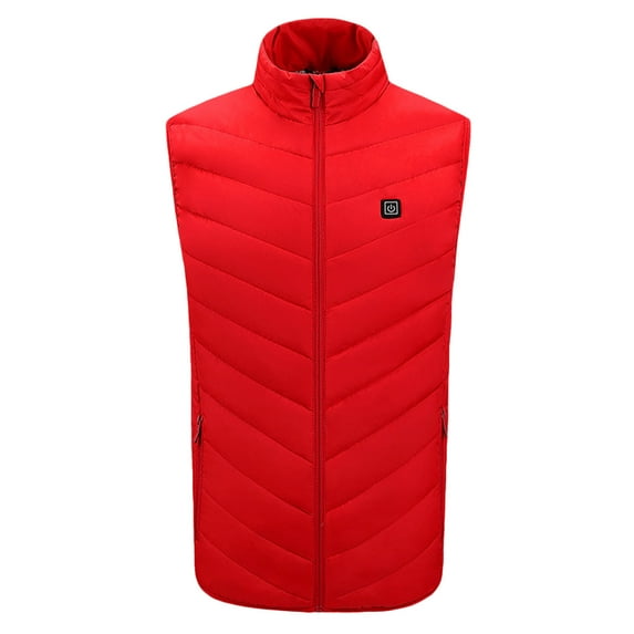 IROINNID Heated Vest for Men Women Eight Heating Zones Vest Winter Cold Resist USB Charging Warm Vest for Skiing with Zipper Pocket,Red