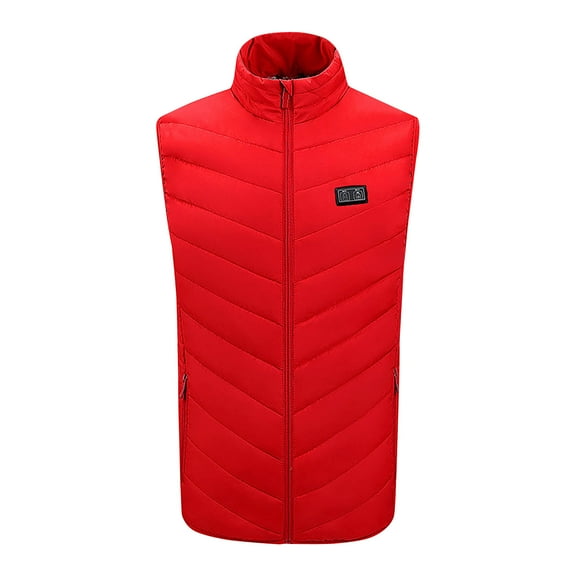 IROINNID Heated Vest for Men Women Three Heating Mode 9 Heating Areas Washable Cold Resist USB Charging Hunting Vest with Zipper Pocket,Red