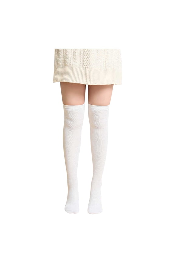 High Socks for Women Gifts Solid Wild Knee-high Socks Winter Warm Soft Lengthened Autumn Socks