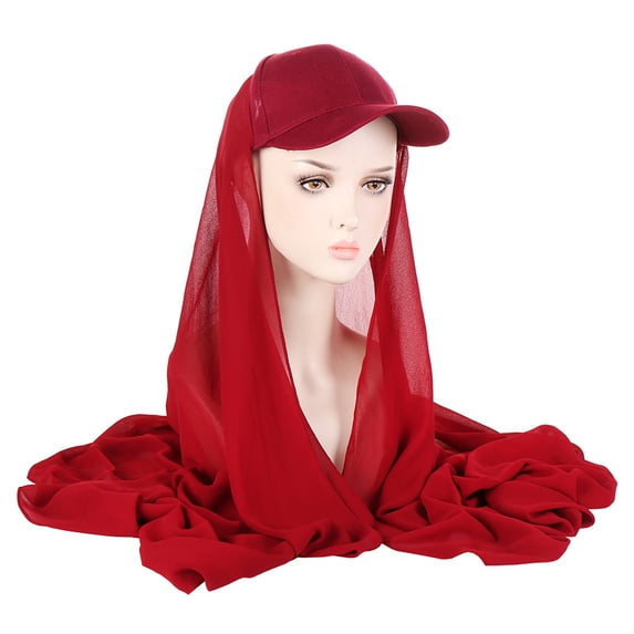 IROINNID Hijab for Women Solid Indian Muslim Scarf Hat Wraps Turbans Head-wraps Scarf,Burgundy