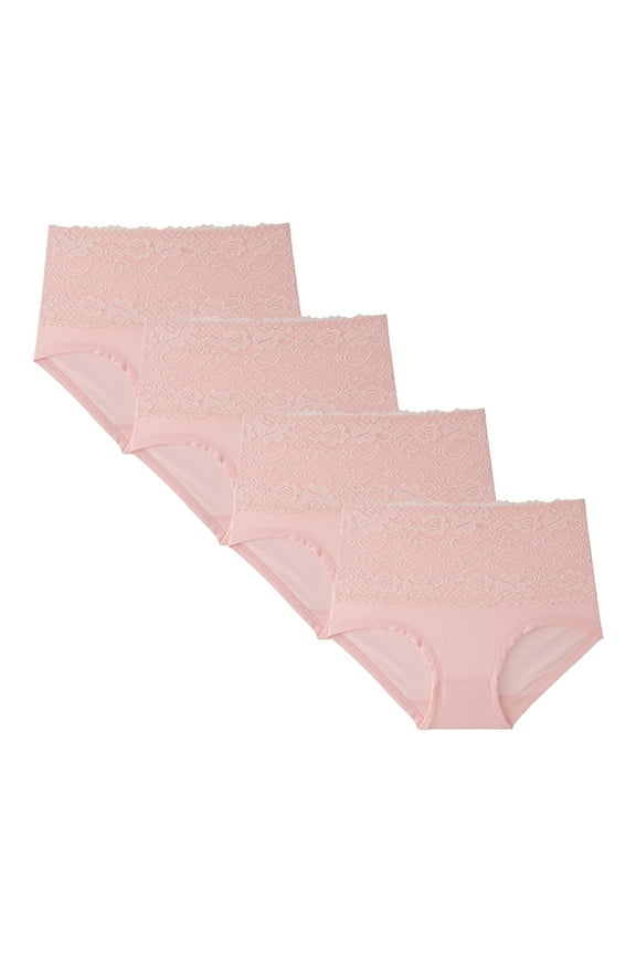 Hiphuggers Underwear For Women At Hip 4PC Lace Body Sharper Shorts Shape-wear Tummy Control Panties Solid Color Panties