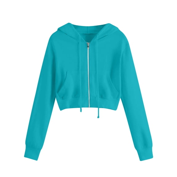 IROINNID Hoodie Jacket for Women Zip Up Sport Zipper Closure Cropped Jacket Fall Casual Basic Versatile Hoodie Jackets With Pockets,Navy