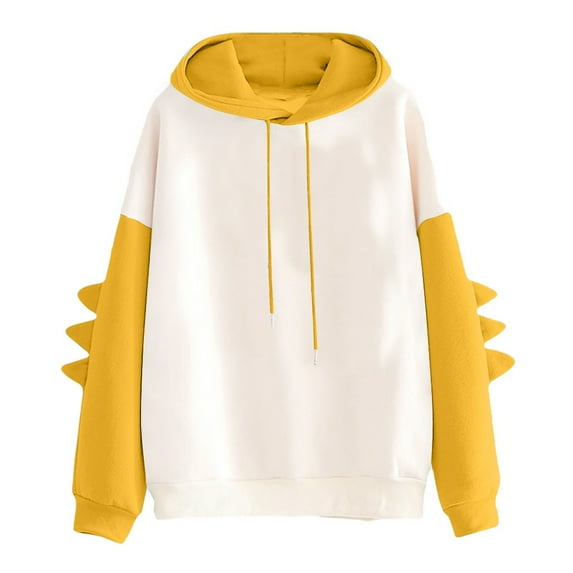 IROINNID Hoodie for Women Cute Pullover Long Sleeve Fall Warm Comfy Tops Soft Loose Tops,Yellow