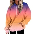 thumbnail image 1 of IROINNID Hoodie for Women Fall And Winter Long Sleeve Gradient Hooded Tops Casual Versatile Loose Fit Daily Pullover with Pocket,Multicolor, 1 of 4
