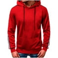 thumbnail image 1 of IROINNID Hoodies for Men Comfy And Winter Sports Patchwork Sweater Pullover Jacket,Red, 1 of 3