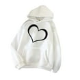 thumbnail image 1 of IROINNID Hoodies for Women Halloween Graphic Print Casual Long Sleeve Fall Hooded Sweatshirt with Pocket,White, 1 of 4