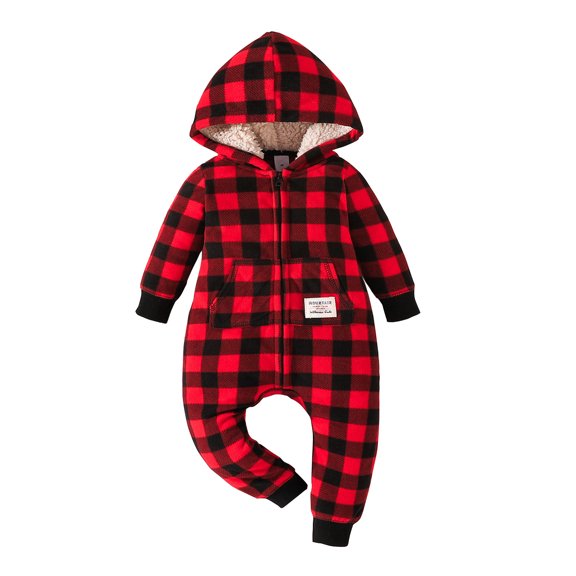 IROINNID Infant Baby Boys Girls Warm Hooded Romper Jumpsuit Solid Long Sleeve Bodysuit Outfit Spring Clothes Six To Twenty-four Years 9M