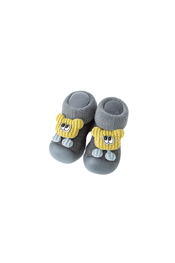 Infant Baby Winter Cotton Footwear Soft Sole Thick Plush Warm Shoes Kids Indoor First Walking Shoes, Size 3M-3Y
