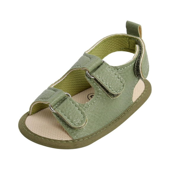 IROINNID Infant's First Walker Shoes Baby Girls Boys PU Non-slip Rubber Sole Cotton Sandals, Size 0-18M