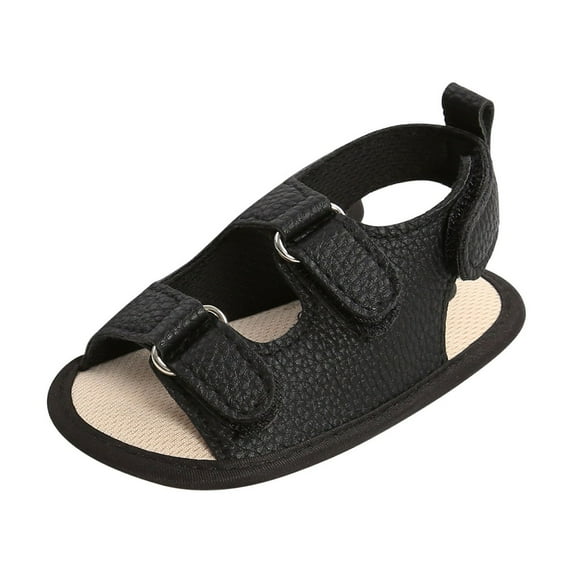 IROINNID Infant's First Walker Shoes Baby Girls Boys PU Non-slip Rubber Sole Cotton Sandals, Size 0-18M