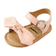 thumbnail image 1 of IROINNID Infant's First Walker Shoes Girls PU Non-slip Sole Buckle Sandals, Size 0-18M, 1 of 8