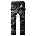 thumbnail image 1 of IROINNID Jean Pants For Men Button Washed Tie-dye Overalls Outdoor Skinny Full Length Jeans With Pocket, 1 of 9